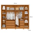 Ver imagem 2 de Guarda Roupa Casal Mercure 6 Portas e Cômoda Verona 08 Gavetas Cinamomo - Móveis Albatroz