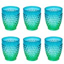 Ver imagem 1 de Jogo de 6 Copo Verde e Azul em Acrílico 400ml para Suco Refresco Mesa Posta