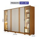 Ver imagem 2 de Guarda-Roupas 6 Portas Vidro Reflecta Prime LED com Pés Cinamomo/Off White