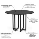 Ver imagem 3 de Mesa de Jantar 4 Lugares 120cm Redonda Industrial Dommus Preta - Straub Web