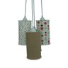 Lustre Pendente 4 Cúpulas Cilíndricas Tons de Verde e Bege - 3