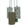 Lustre Pendente 4 Cúpulas Cilíndricas Tons de Verde e Bege - 2