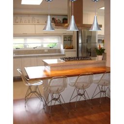 Lustre Pendente Balcão Cozinha Americana - Alumínio Escovado - 3