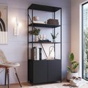Ver imagem 1 de Estante Industrial com 2 Portas e 3 Nichos - Preto
