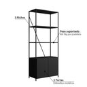 Ver imagem 3 de Estante Industrial com 2 Portas e 3 Nichos - Preto