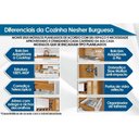 Ver imagem 4 de Balcão Ilha Cozinha Gourmet Burguesa C/ 2 Portas e 3 Gavetas 120cm Freijó/branco - Nesher