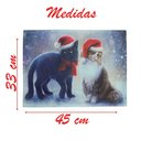 Ver imagem 2 de Jogo Americano Estampa Natal Gatinho Natalino 2 Peças