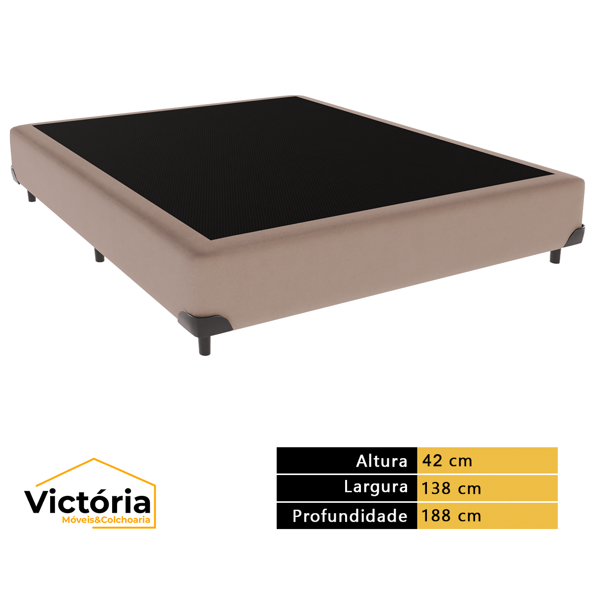 Cama Box Casal Bege e Colchão Ortobom Airtech Molas Ensacadas - 4