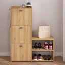 Ver imagem 3 de Sapateira Vertical 3 Gavetas Banco Prateleira Sapatos Gancho Bolsa Hall Entrada Quarto Hanover
