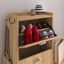 Ver imagem 5 de Sapateira Vertical 3 Gavetas Banco Prateleira Sapatos Gancho Bolsa Hall Entrada Quarto Hanover