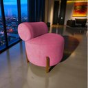 Ver mais imagens de Poltrona Decorativa Mônaco Suede Rosa