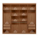 Ver imagem 3 de Guarda-roupa Casal Key West 8 Portas 4 Gavetas Jatoba/areia - Pnr Móveis