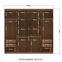 Ver imagem 4 de Guarda-roupa Casal Key West 8 Portas 4 Gavetas Jatoba/areia - Pnr Móveis
