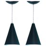 Kit 2 Lustres Pendente Balcão Cozinha Americana -Preto Fosco - 1