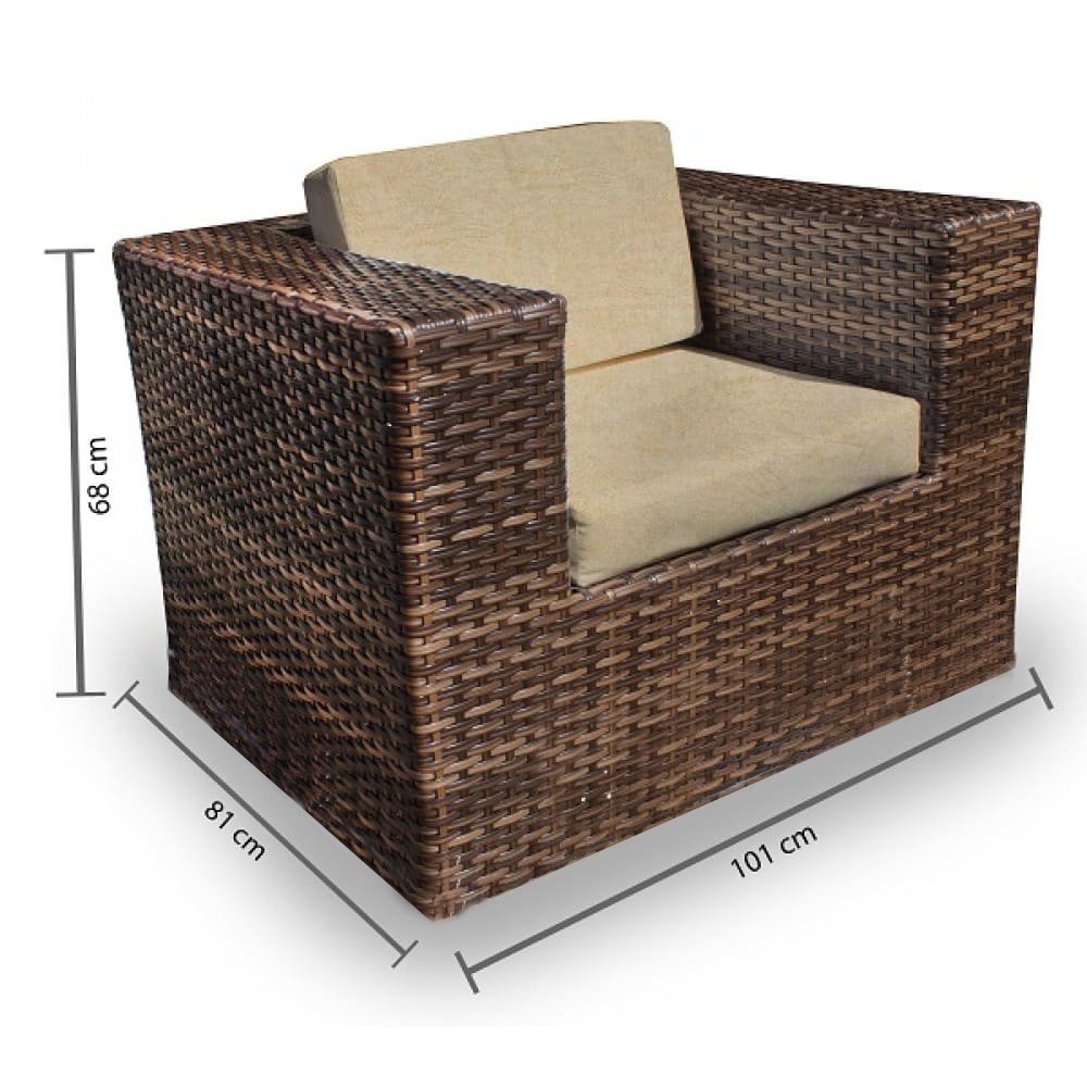 Conjunto Sofá para Jardim Quadrado Aço Fibra Sintética Sofá 2 Lugares