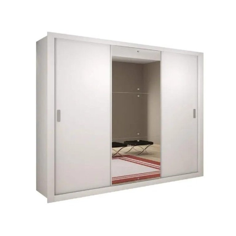Guarda-roupa Casal com Espelho 3 Portas de Correr Luna Rufato