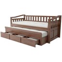 Ver imagem 4 de Cama Solteiro com Auxiliar 188x88cm 3 Gavetas Azura Castanho B11 - Mpozenato