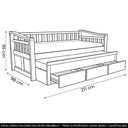 Ver imagem 2 de Cama Solteiro com Auxiliar 188x88cm 3 Gavetas Azura Castanho B11 - Mpozenato
