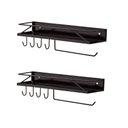 Ver imagem 1 de Kit Dois Suportes de Cozinha com Gancho Porta Temperos e Guardanapo Preto