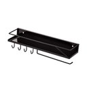 Ver imagem 5 de Kit Dois Suportes de Cozinha com Gancho Porta Temperos e Guardanapo Preto