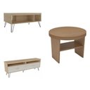 Ver imagem 2 de Conjunto 3 Peças Sala de Estar Mesa de Apoio Magnum Mesa de Centro e Rack Liberty