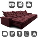 Ver imagem 3 de Sofá Retrátil e Reclinável 3,55m Cama inBox Big Fresh com SoftGel D40 Velupluma Vinho