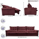 Ver imagem 2 de Sofá Retrátil e Reclinável 3,55m Cama inBox Big Fresh com SoftGel D40 Velupluma Vinho