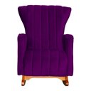 Ver imagem 4 de Conjunto 2 Poltronas Estofadas de Balanço Melinda Veludo Roxo - LM DECOR