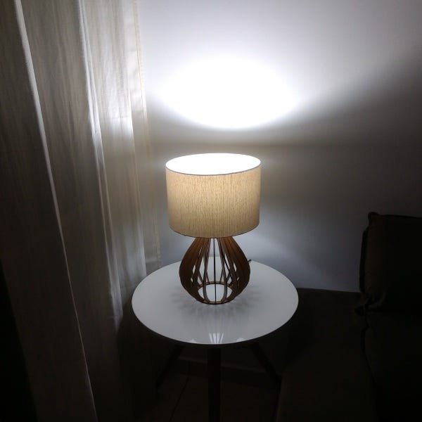 Abajur Moderno Luminária de Madeira Design Gota para Sala - 5