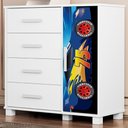 Ver imagem 2 de Comoda 4 Gavetas 1 Porta Mdf 81 Cm Livia Azul Decmade