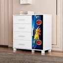Ver imagem 7 de Comoda 4 Gavetas 1 Porta Mdf 81 Cm Livia Azul Decmade
