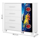Ver imagem 3 de Comoda 4 Gavetas 1 Porta Mdf 81 Cm Livia Azul Decmade