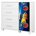 Ver imagem 1 de Comoda 4 Gavetas 1 Porta Mdf 81 Cm Livia Azul Decmade