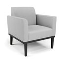 Ver imagem 2 de Poltrona Decorativa Isabella Pés Fixo em Madeira Preto Linho Cinza G19 - Gran Belo