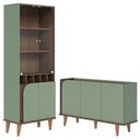 Ver imagem 1 de Cristaleira e Aparador Buffet para Sala Jurerê Hortelã Amêndoa - Colibri