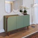 Ver imagem 6 de Cristaleira e Aparador Buffet para Sala Jurerê Hortelã Amêndoa - Colibri