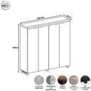 Ver imagem 3 de Armário Alto 158cm Duplo com 4 Portas de Abrir e Puxadores Metálicos Corporate