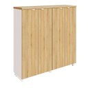 Ver imagem 2 de Armário Alto 158cm Duplo com 4 Portas de Abrir e Puxadores Metálicos Corporate