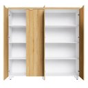 Ver imagem 6 de Armário Alto 158cm Duplo com 4 Portas de Abrir e Puxadores Metálicos Corporate Marrom/Macadâmia/Bran