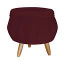 Ver imagem 1 de Puff Decorativo Pétala Pés Palito Suede Bordô - Qlare Estofados - Suede Bordô