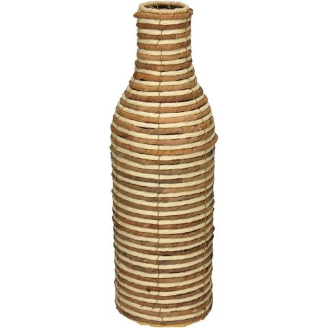 Vaso Decorativo Enfeite Casa Home&Co Fibra Natural e Metal 52x17x17cm