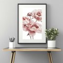 Ver imagem 1 de Quadro Moderno Flores Peonias - 60x48cm:moldura Preta