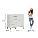 Ver imagem 4 de Quarto Infantil Completo Guarda-Roupa 2 Portas 2 Gavetas com Cômoda e Berço Magia Espresso Móveis Branco