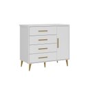 Ver imagem 7 de Quarto Infantil Completo Guarda-Roupa 2 Portas 2 Gavetas com Cômoda e Berço Magia Espresso Móveis Branco