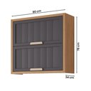 Ver imagem 3 de Armario Aereo Divina 80 Cm com 2 Portas Freijo/titanium Freijo/titanium