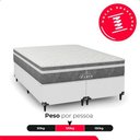 Ver imagem 5 de Cama Box Casal Bipartido + Colchão Paris Molas Cinza Couro Branco/cinza