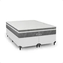 Ver imagem 7 de Cama Box Casal Bipartido + Colchão Paris Molas Cinza Couro Branco/cinza
