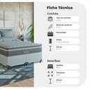 Ver imagem 3 de Cama Box Casal Bipartido + Colchão Paris Molas Cinza Couro Branco/cinza