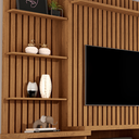 Ver imagem 3 de Home Theater para Sala Tv de até 55 Polegadas Seis Rodízios Duas Portas Ripado Nobre - Giga Móveis:f