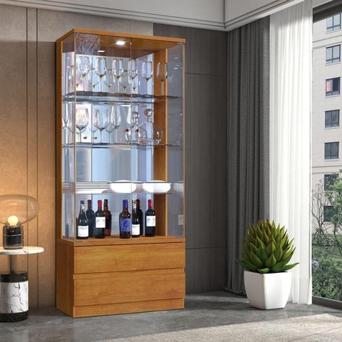 Cristaleira Moderna de Vidro com Led - Diamante Mavau